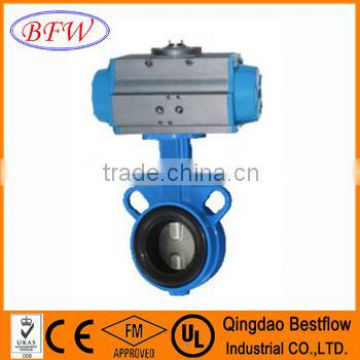 wafer type ss disc butterfly valve with electric actuator