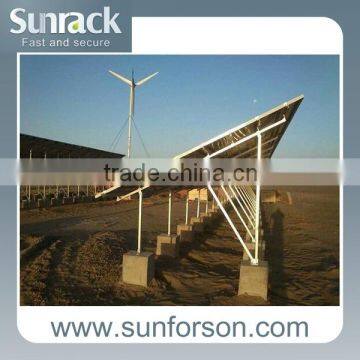 Concrete based ground mounting solar panel bracket energy system