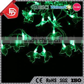 TZFEITIAN Walmart SEDEX Audit Outdoor Decor Green Color Maple Leaf String Light