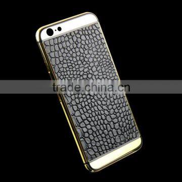 Special leather design for iphone gold back for iphone gold 24k housing