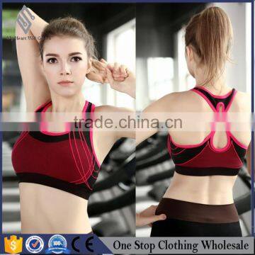 2016 wireless fashion sports bra vest cross gather speed dry running fitness yoga underwear wholesale sports bra