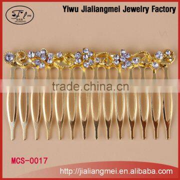 Fancy Leaf Shape Crystal Hair Forks Rhineston Crown Tiara