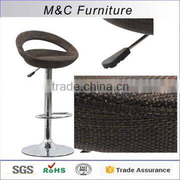 Good quality vine material swivel design bar stool