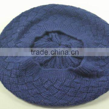 2015 Fashional Navy Cable Ladies' Knitted Baret