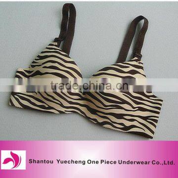 popular zebra-stripe sexy full ladies bra