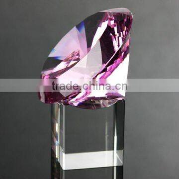 Pink Color Crystal Diamond With Base