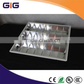 3X18W Recessed Fluorescent Grille Lighting Fixture Mirror Aluminum Reflector