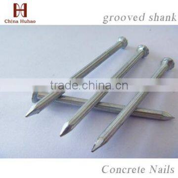 G.I. concrete nail with vertical grooved lines