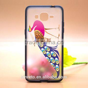 High Quality Painting Noble Peacock TPU+PC Phone Cases Cover For Samsung G530 Case Shell