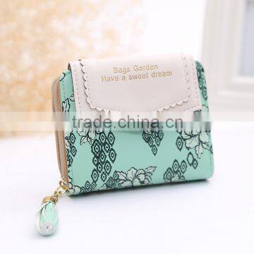 Hot custom gift manufacturer style PU leather lady printed wallet