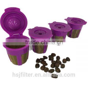 Non BPA Plastic Purple Gold Mesh Keurig 2.0 Maker Coffee Filter Manufacturer