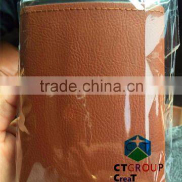 Litchi Pattern Crushed 8oz Brown Wrapping Outdoor Portable Wine Container