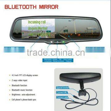 4.3 Inch Rearview Mirror Bluetooth Car Kit Auto-diming and Reverse Camera Display photo-4