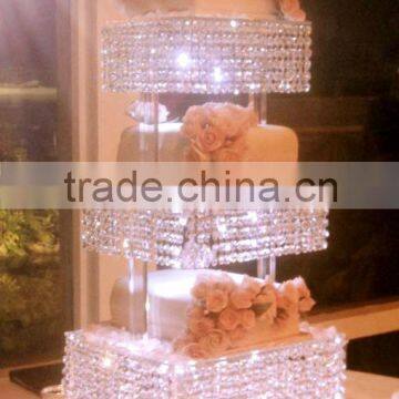 2016 acrylic cake stand, crystal chandelier wedding cake stand for weddings