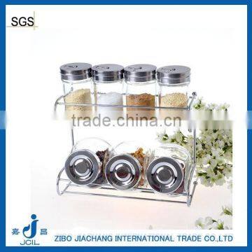 round shape sauce glass bottle rack set