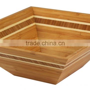 Large Wavy Bamboo Bowl, Acacia