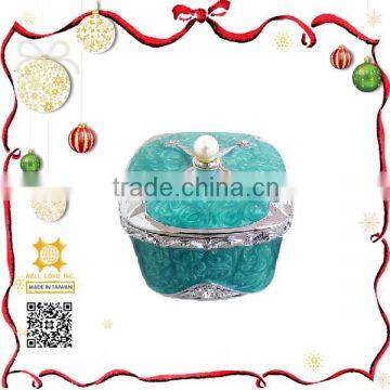 Christmas gift light green decorative jewelry box custom