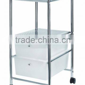 Rolling Tool Storage Cart with White Drawers