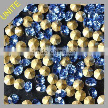 High Quality Pointed Back Rhinestone Lt Sapphire