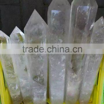Factory supply different size natural rough clear crystal point wand