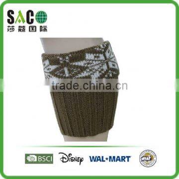 snow jacquard folding legwarmers