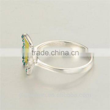 Hot Sale Silver Ring Fancy Yellow Enamel Color Butterfly Custom Logo Silver 925 Cheap Rings photo-3