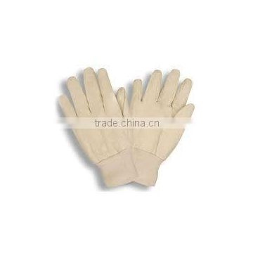 100% White Cotton Canvas Welding gloves with knitted cuff