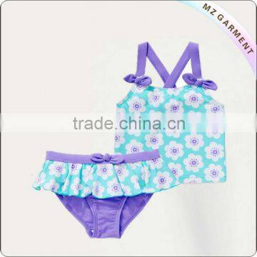 2016 Cute flower kids bathing suits