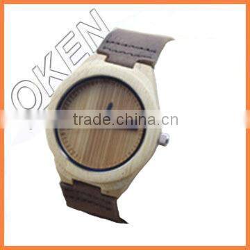 new high quality crystal fashion wooden watches with leather band