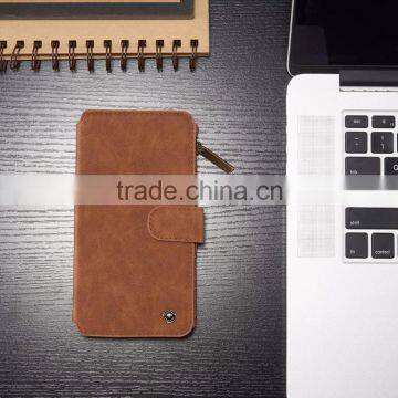 Geniue Leather Wallet Phone Case Stand With Card Slot and Zipper for Samsung Galaxy S6/S6 Edge/S7/S7 Edge/Note5 photo-6