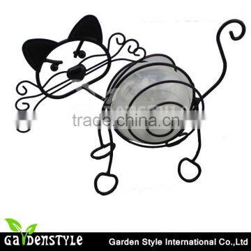 solar power cute cat wrought iron material professional creative lighting