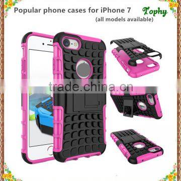 Phone Cases for iPhone 7 Case Kickstand Tire Pattern PC + TPU Hybrid Case Skin Back Cover Protector for iPhone 7 4.7 inch Cover