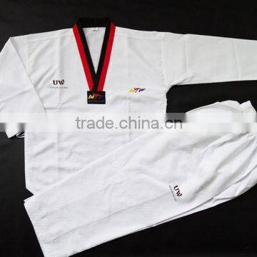 Black V Neck High Quality Factory Customized 100% Cotton WTF Taekwondo Uniform photo-4