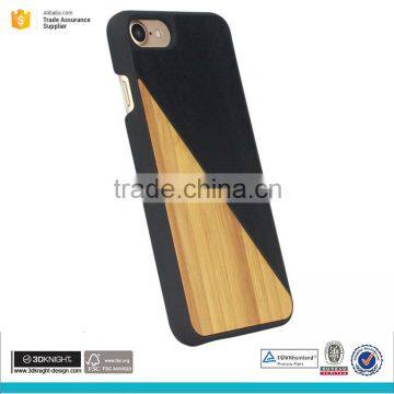 wood bamboo combination phone case leather case for iphone 7