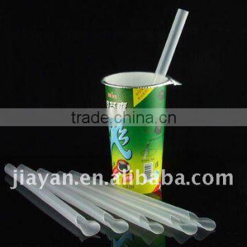 Spoon plastic drinking straw