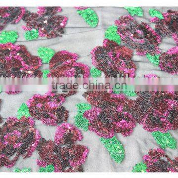 Wholesale Latest 3d Flower Sequin Net Fabric, Lovely Flower Sequin Net Fabric Making Dress photo-3