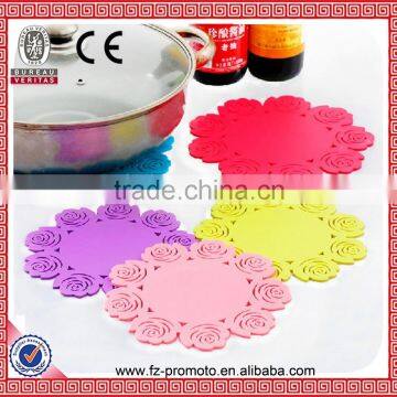 Lace Romantic Elegant Flower Silicone Coaster Coffee Table Cup Mats Pad Placemat Kitchen Accessories 9.5cm 15g photo-3