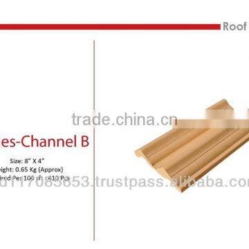 Roof Tiles-Channel B/ Clay/ Beige color/ Eco friendly/ Heat Insulation/ Water Resistance/ Cooler Temperature