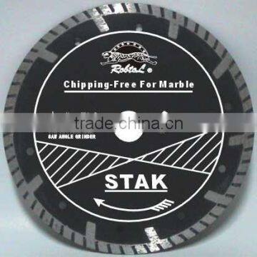 Deep teeth turbo small diamond blade for Chipping-free cutting marble----STAK