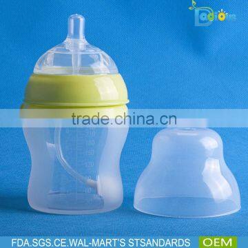 Eco-friendly baby bottle high quality silicone nursing bottle BPA free