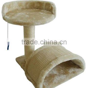 Simple Natural sisal rope and soft plush cat tree with cat toys