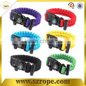 2017 braided colorful bracelets for outdoor survival