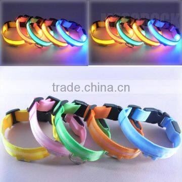 Safety Dog LED Collar Flashing Light Led Dog Collar Nylon Flashing Light Pet Collar