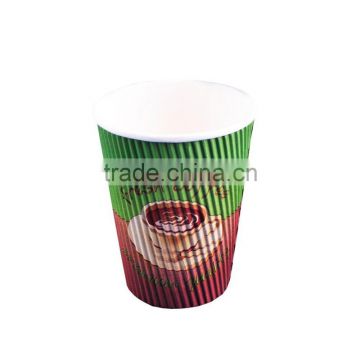 Disposable custom design printed insulated paper coffee cups