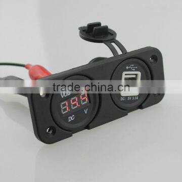 Black White Battery Waterproof Voltage Meter for Car Marine Truck photo-2