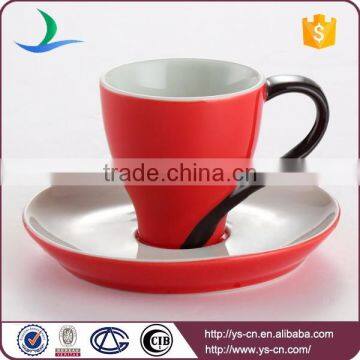Good Price China Red Ceramic Elegant Teacup and Saucer China Factory photo-2