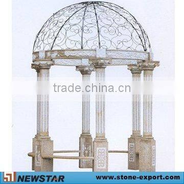 Garden gazebo,hexagonal pavilion, marble gazebo