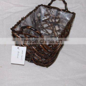 new style cheap wholesale black wicker plant basket for sale