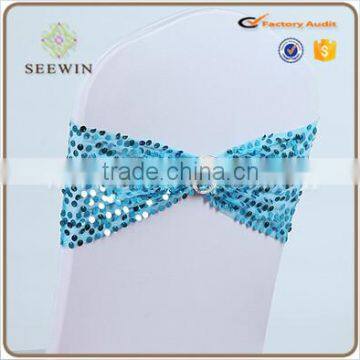 Cheap Banquet Sequin Chair Band and Ruffle Chair Sash for Wedding photo-6