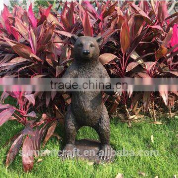 Polyresin fiberglass decorative outdoor life size bear statue